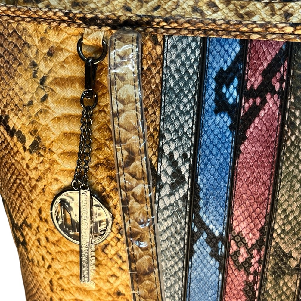 Badgley Mischka Studio Vegan Leather Python Tote … - image 9